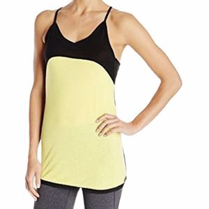 Blanc Noir womens yellow & black tank top